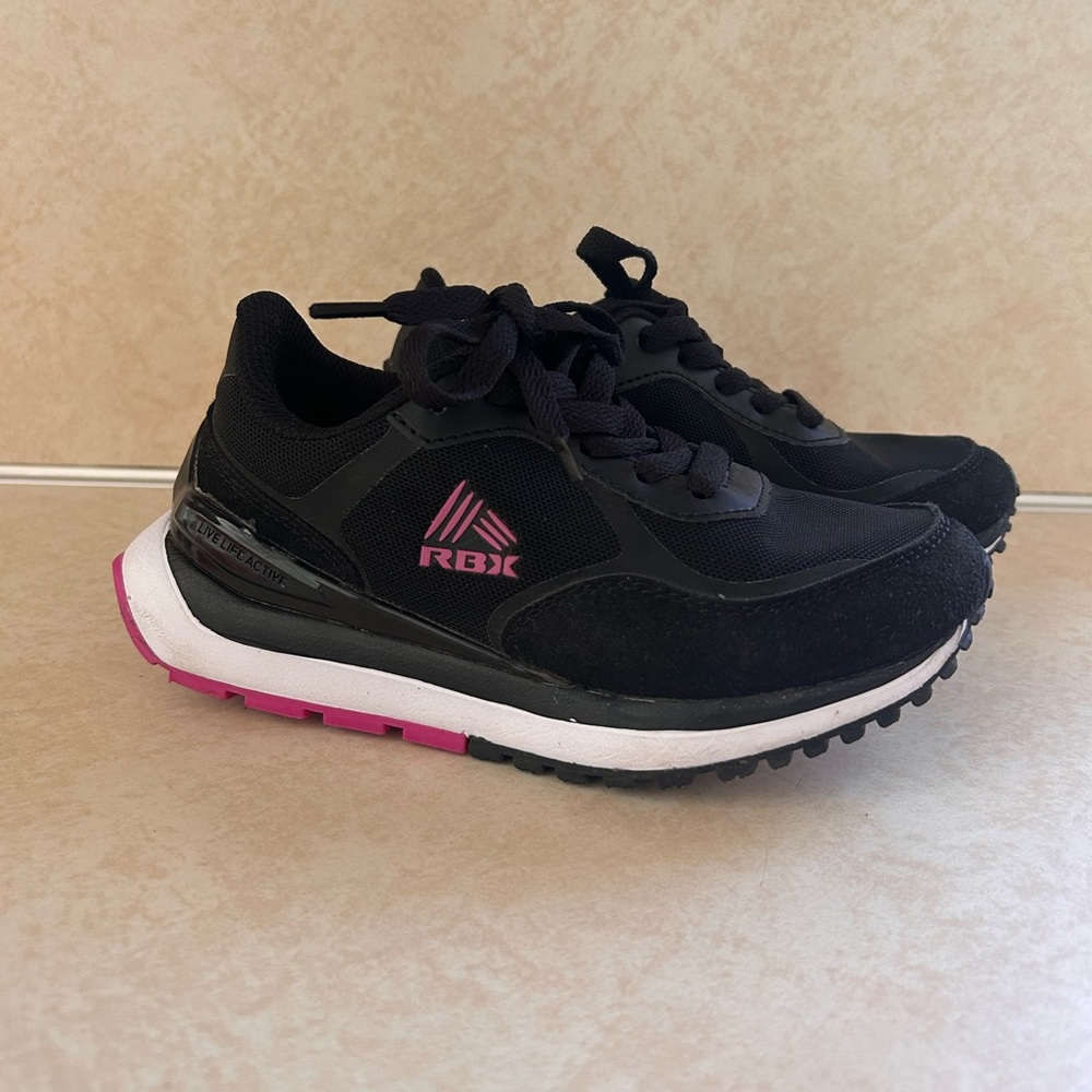 RBX Kids Size 12  Black and Pink Running Shoes